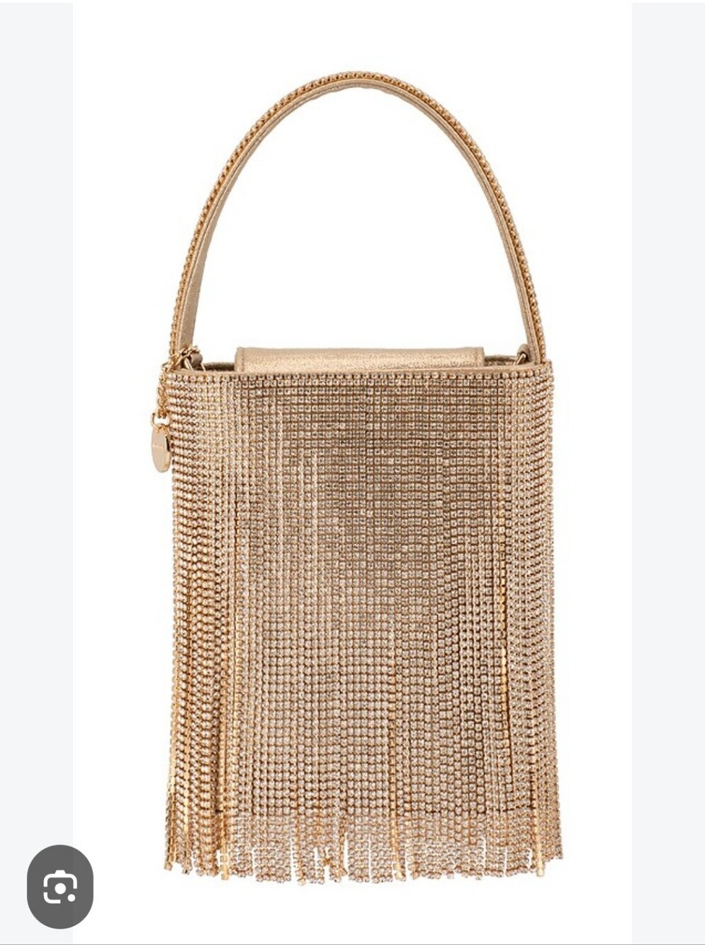 Olga Berg Gold Rhinestone Fringe Crossbody Bag Nwot